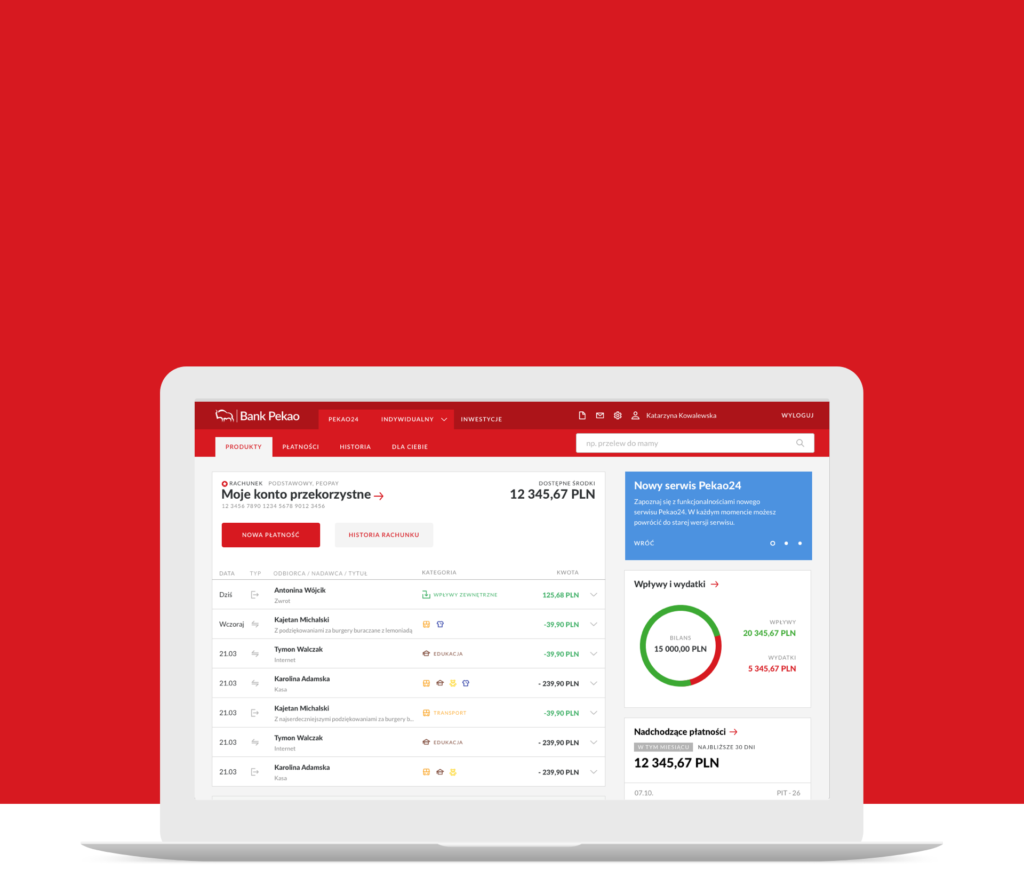 Pekao24 online banking - Fabrity Software House